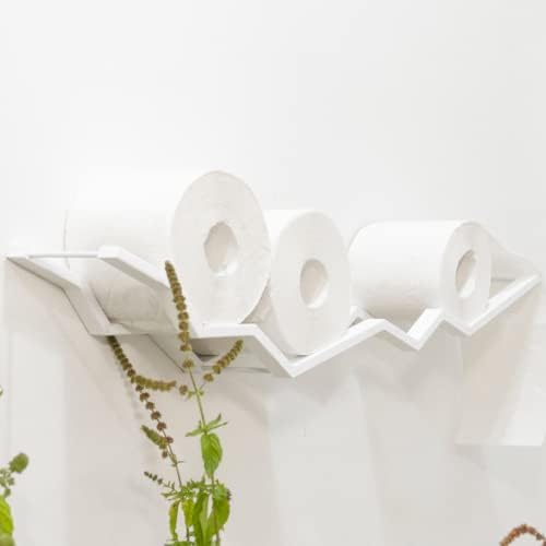 EWART WOODS Wooden Toilet Paper Holder with Zigzag Design