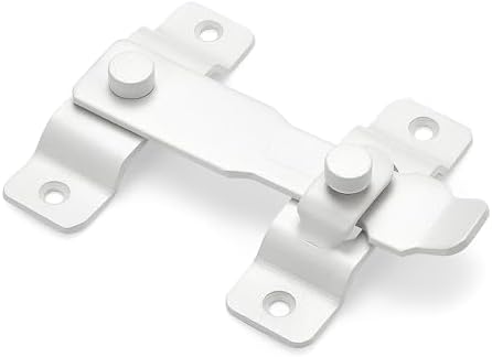 INIRET 2 Pack Barn Door Latches Matte White Stainless Steel