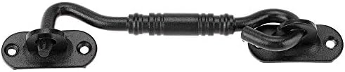 DEIHGE Hook and Eye Gate Bolt with Black Coating 201 Stainless Steel