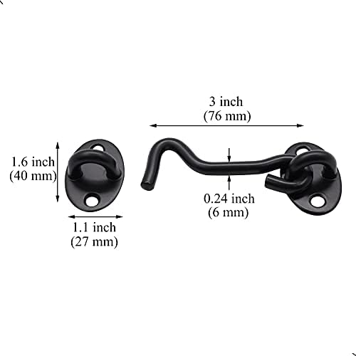 2Pcs 3 Inch Barn Door Lock with Mounting Screws Black