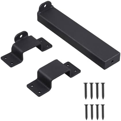 Moynagh Slide Gate Latch Heavy Duty Black Metal Lock with Padlock Hole