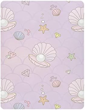 ALAZA Mermaid Tail Seashell Starfish Pink Crib Sheet