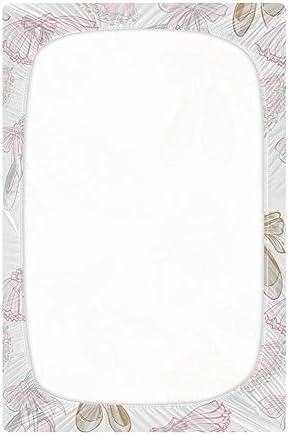 Baby Crib Sheet Ballet Shoes 52x28in Soft Breathable Fitted Cover