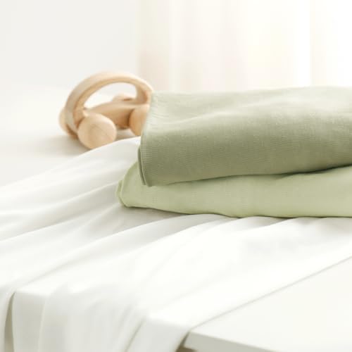 GRSSDER Mini Crib Sheets 3 Pack Sage Green