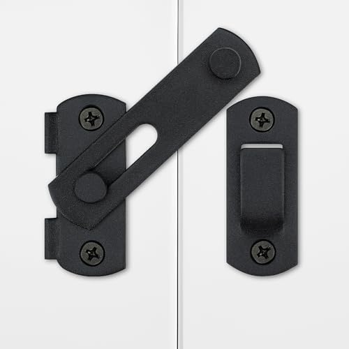 Fantasyon 2 Pack Stainless Steel Gate Latches Black