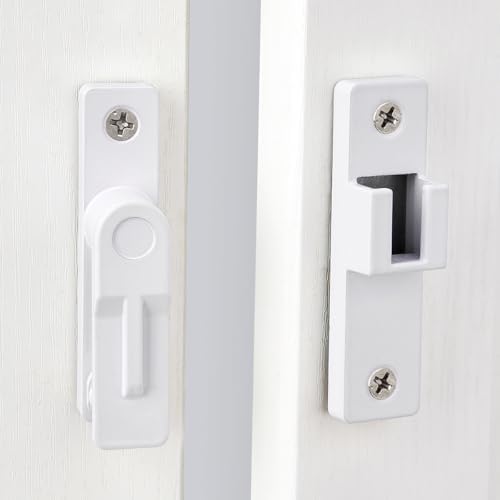 INIRET 180 Degree Flip Latch White Finish Zinc Alloy Barn Door Lock
