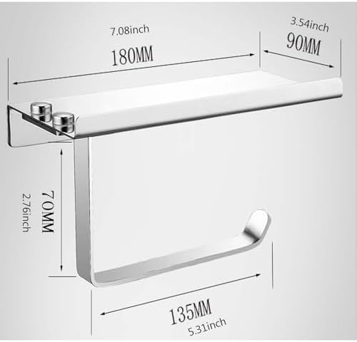 Banfluxion Stainless Steel Toilet Paper Holder with Phone Shelf