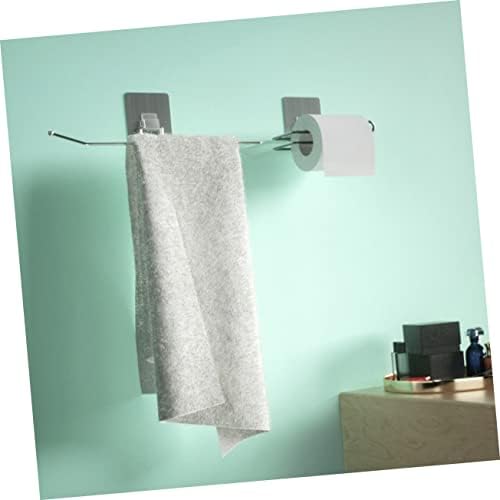 1pc Wall Mounted Roll Holder Chrome Stainless Steel Bathroom Storage Stand