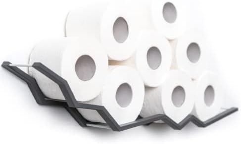 EWART WOODS Grey Toilet Paper Holder with Zigzag Design