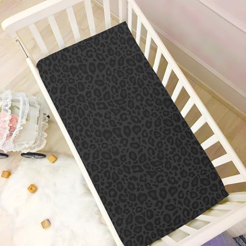 CaTaKu Baby Crib Sheets Cheetah Print Fitted 28x52
