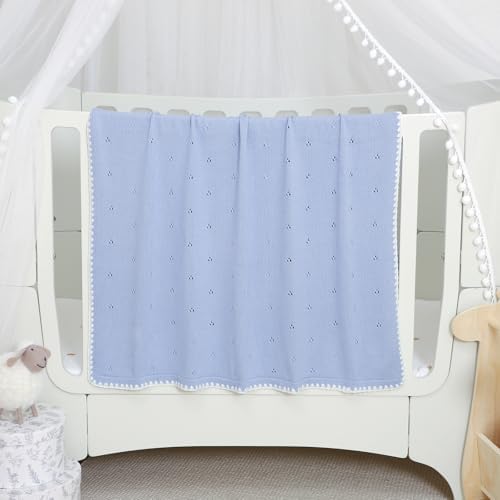 Wugugu Baby Blanket Swaddling 30x40 Inch Cotton Knit