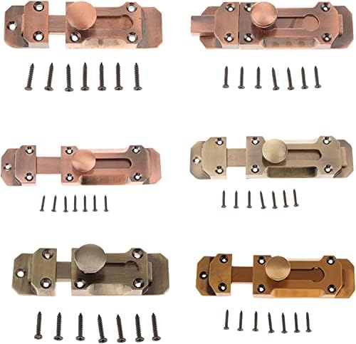 SHAUNI Brass Gate Slide Latch Lock Red Copper 5in
