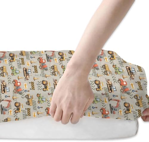 Construction Truck Crib Sheets 28x52 Soft Fitted Mattress Covers