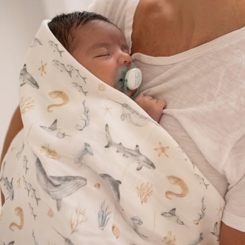 Papaya Kids Muslin Swaddle Blanket 2-Pack - Bamboo Viscose Cotton Soft and Breathable