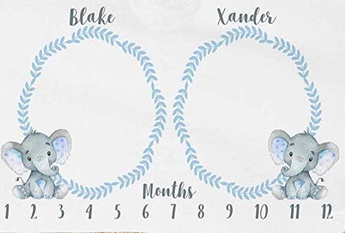 Citihomy Baby Milestone Blanket with Elephant Wreath