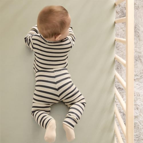 GRSSDER Jersey Crib Sheets Set 2 Pack Pale SageSage Ultra Soft Stretchy
