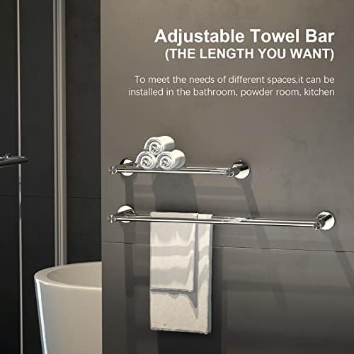 Adjustable Double Towel Bar Chrome 16-276 Inch