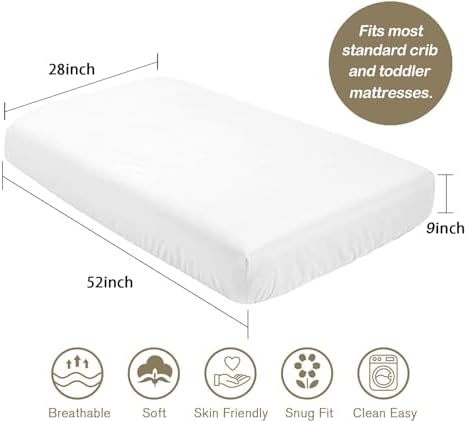 CaTaKu Baby Crib Sheets Cheetah Print Fitted 28x52