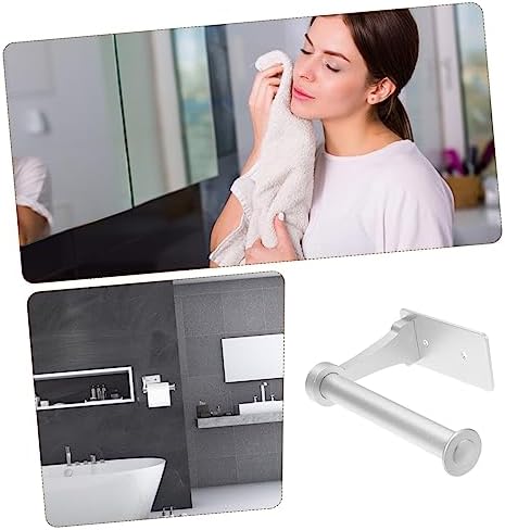 Tofficu Toilet Paper Wall Holder Sleek Aluminum Rack