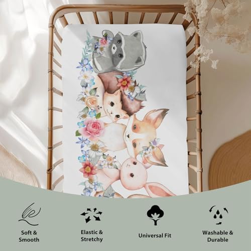 Cute Spring Animals Crib Sheets 52x28 Universal Fit