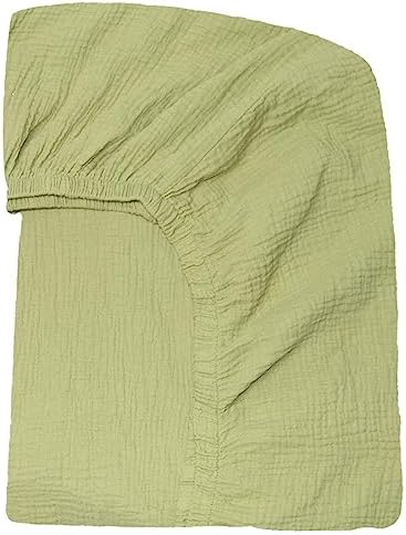 Ultra Soft Muslin Crib Sheet 52x28 Green Organic Cotton
