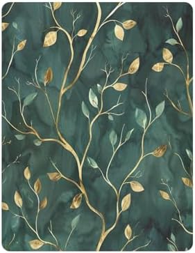 Wassud Gold Green Leaves Crib Sheets for Boys Girls