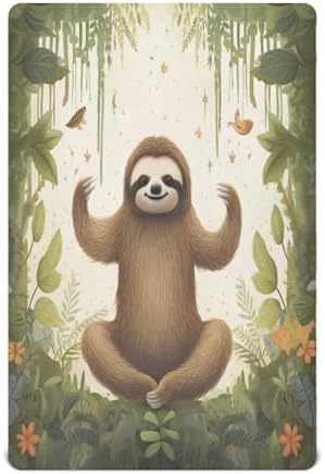 Jihqo Forest Sloth Crib Sheets for Pack N Play