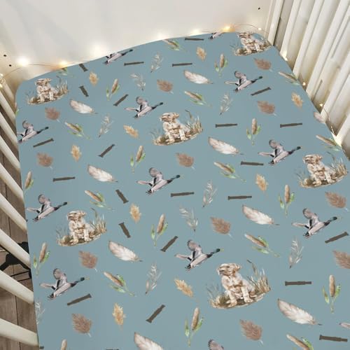 Hunting Ducks Baby Crib Sheets 52x28 Fitted