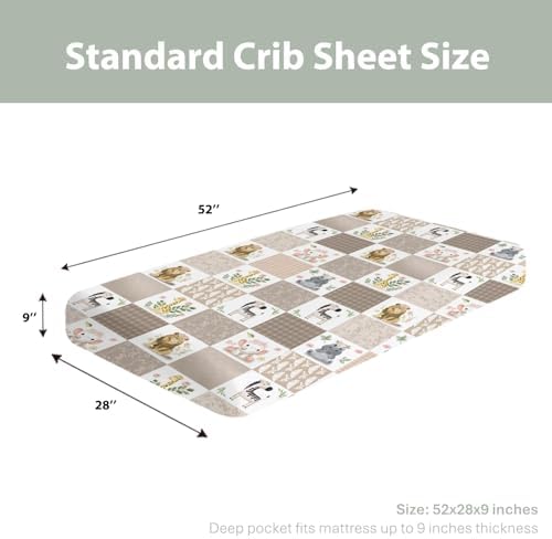 Boho Safari Animals Crib Sheets for Boy Girl 52x28inch