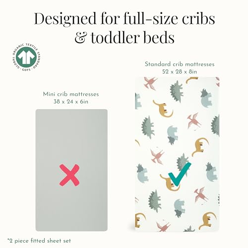 Evolur Rawrsome Light Crib Sheet Set 2 Pack