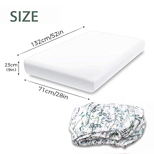 DILIMI Ultra-Soft Green Leaf Crib Sheet Set