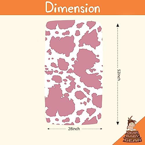 Dear Baby Gear Crib Sheets - Dusty Rose Pink Cow Hide Animal