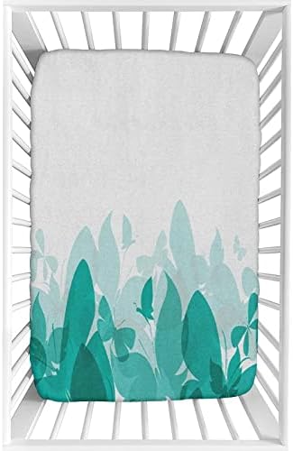 XISUNYA Butterfly Crib Sheet Set Microfiber 28x52x8 Spring Theme