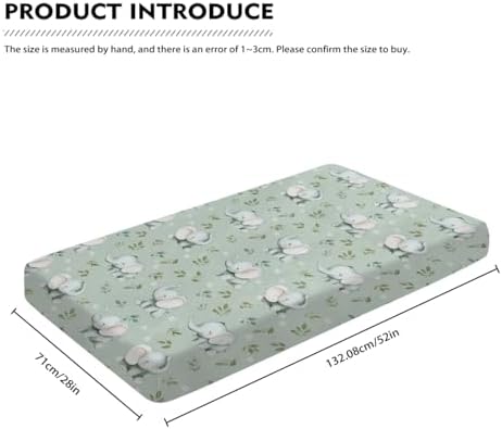 Pynnlts Cute Elephant Boho Leaves Crib Sheet