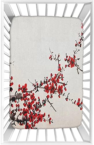 XISUNYA Cherry Blossom Crib Sheet Set