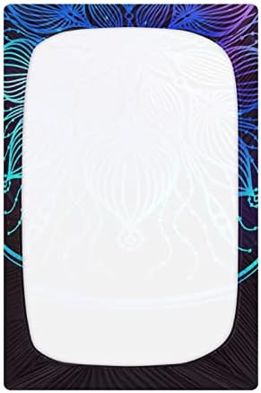 ALAZA Blue Mandala Lotus Crib Sheets for Boys Girls Toddler