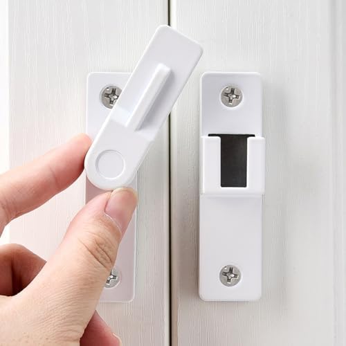 INIRET 180 Degree Flip Latch White Finish Zinc Alloy Barn Door Lock