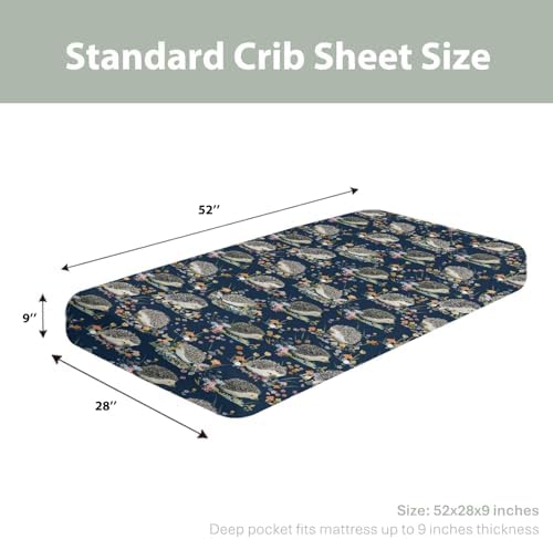 Happy Hedgehogs Cartoon Crib Sheets 28x52