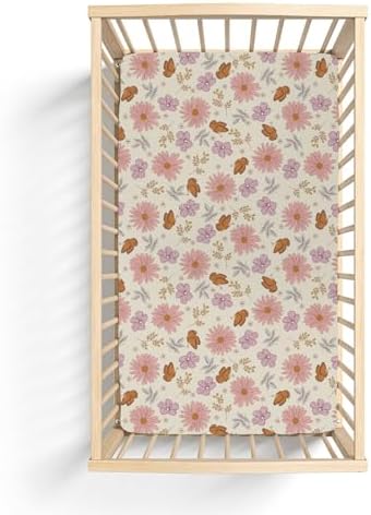 Vintage Wildflowers Butterflies Crib Sheets 28x52 Inch