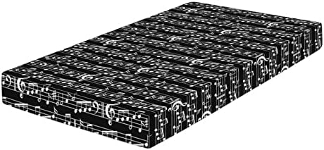 XISUNYA Black Music Print Crib Sheet Set