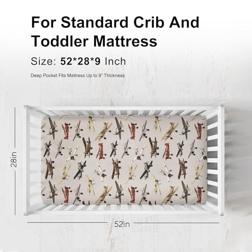 KASTLEE Vintage Airplane Crib Sheets 52x28