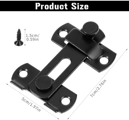 2 Pcs Barn Door Lock in Matte Black
