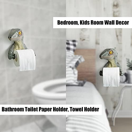 Banllis Dinosaur Toilet Paper Holder - No Drilling Durable Resin 65 Inch
