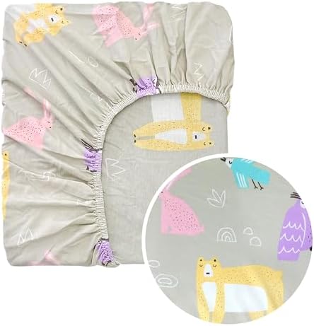 Moonybaby Organic Crib Sheet with Animal Print