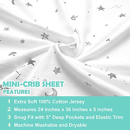 TL Care 2 Pack Natural Cotton Fitted Crib Sheets 38x24