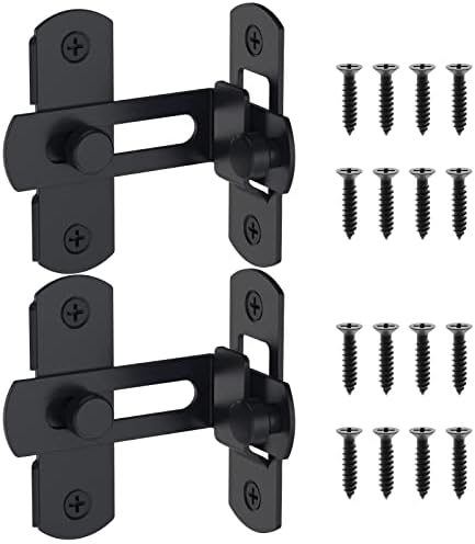 Mbotnee 90 Degree Barn Door Lock 2pcs Black