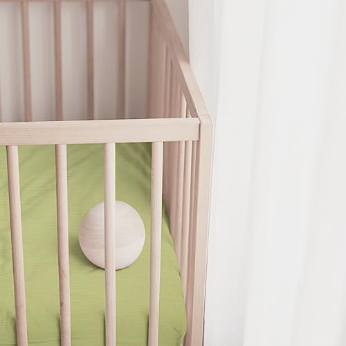 Ultra Soft Muslin Crib Sheet 52x28 Green Organic Cotton