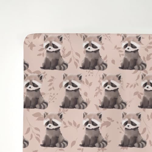 Vintage Raccoon Boho Crib Sheets 52x28 Inch
