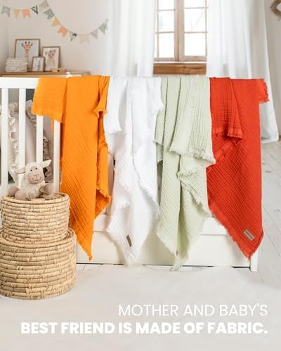HBVictory Muslin Baby Blanket 4 Layers 100 Organic Cotton Swaddle Blanket