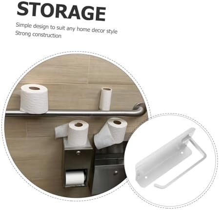 HOMSFOU Silver Metal Toilet Paper Holder Wall Organizer